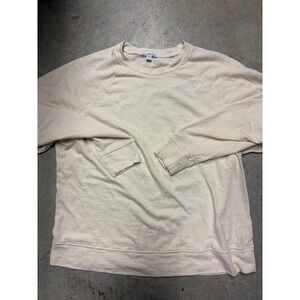 Standard James Perse Mens Raglan Sweatshirt Cream Off-White French Terry Size 3